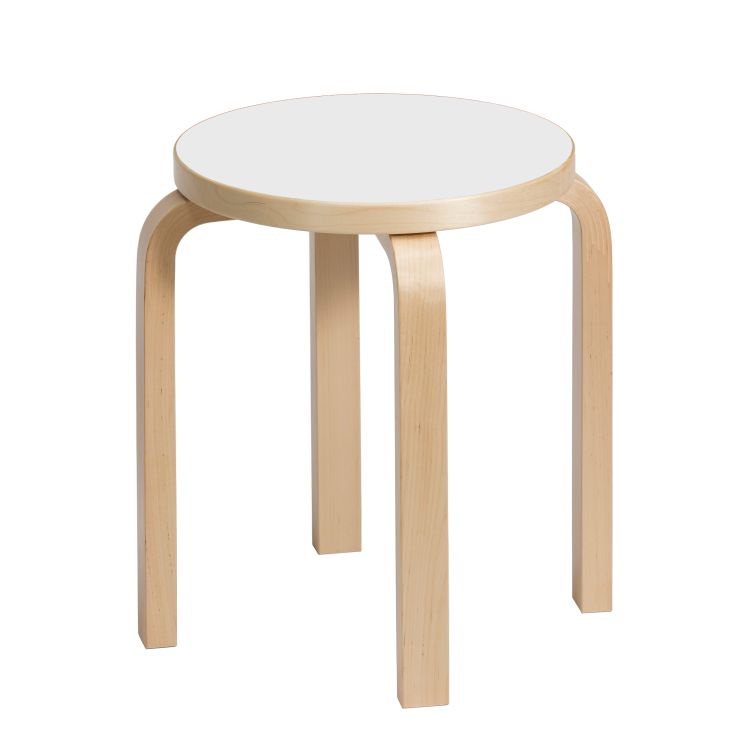 STOOL E60 - 4 legs - Stackable wooden stool