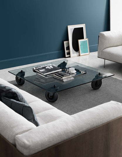 Tavolo con Ruote coffee table, 100 x 100 x 25 cm