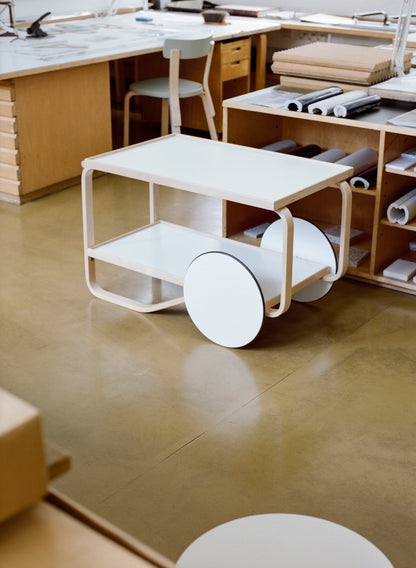 Aalto tea trolley 901, white - birch