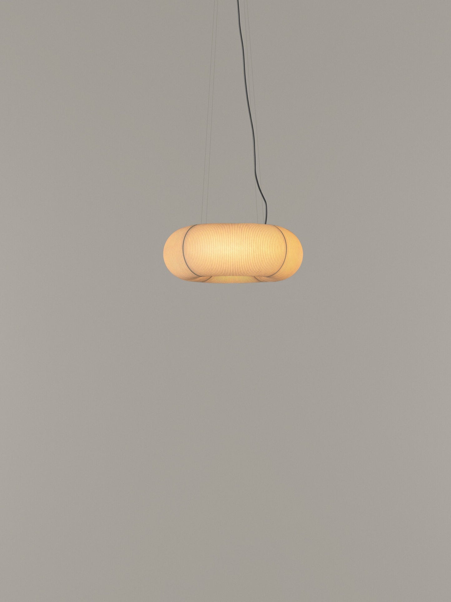 Tekiò Circular - LED dimmable japanese paper pendant lamp by Santa & Cole