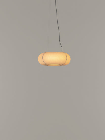 Tekiò Circular - LED dimmable japanese paper pendant lamp by Santa & Cole