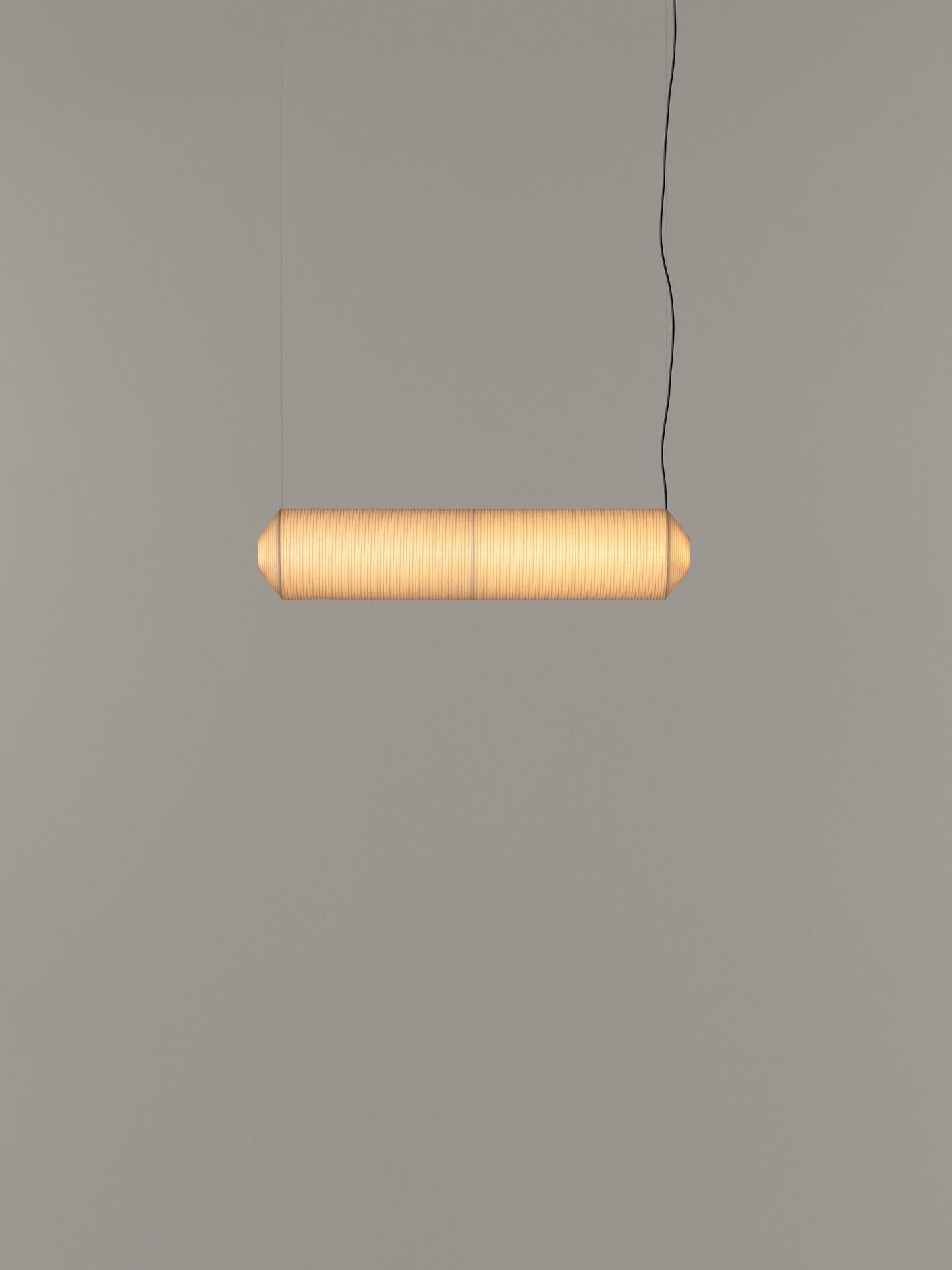Tekiò Horizontal - LED dimmable japanese paper pendant lamp by Santa & Cole