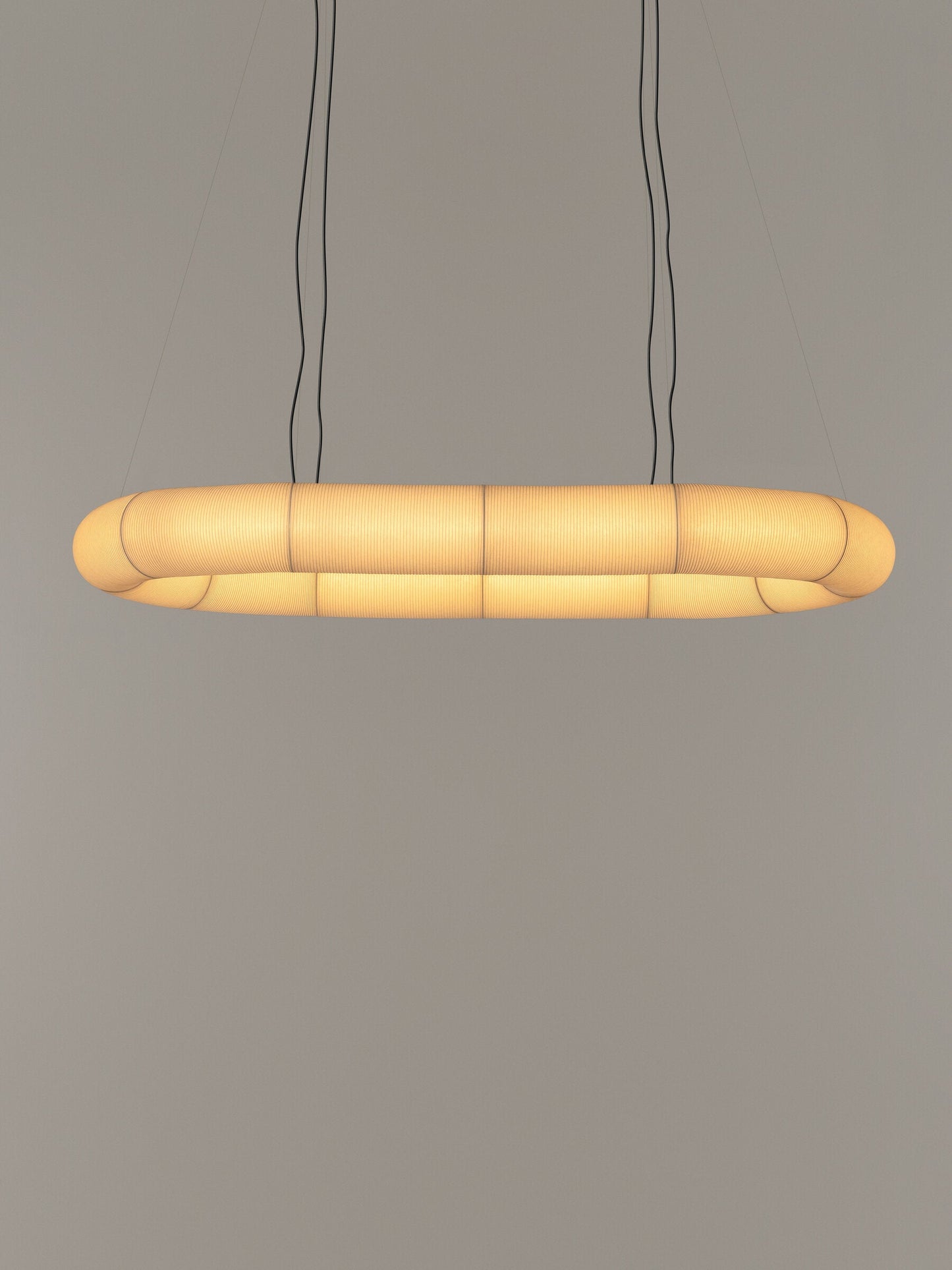 Tekiò Circular - LED dimmable japanese paper pendant lamp by Santa & Cole