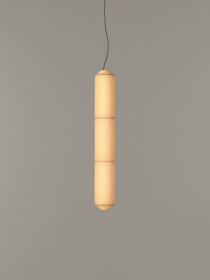 Tekiò Vertical - LED dimmable japanese paper pendant lamp by Santa & Cole