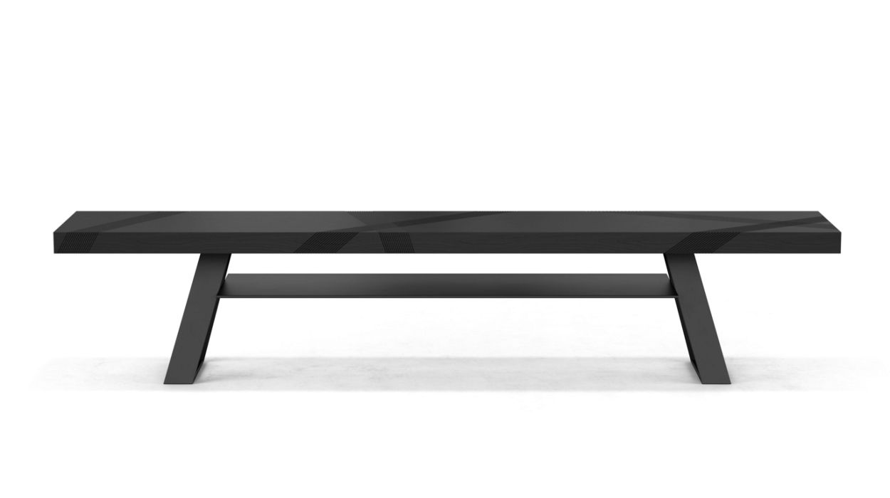 TRACK BENCH WITH SHELF by Roche Bobois
