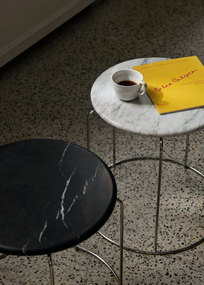 Wire Stool VP11 top, Bianco Carrara marble