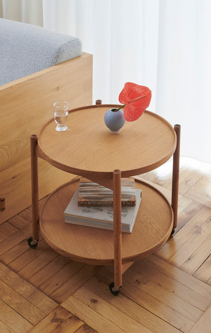 Bølling tray table 60 cm, oiled beech - earth