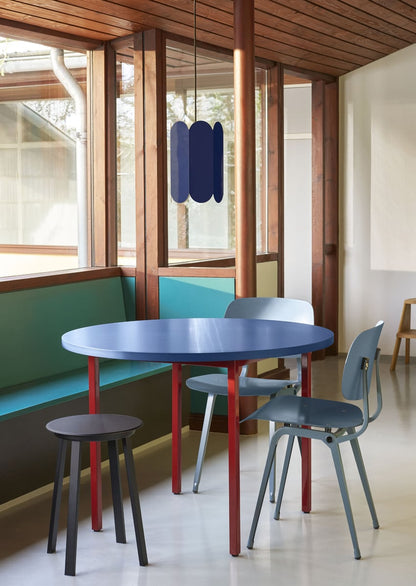 Two-Colour table, 105 cm, maroon red - blue