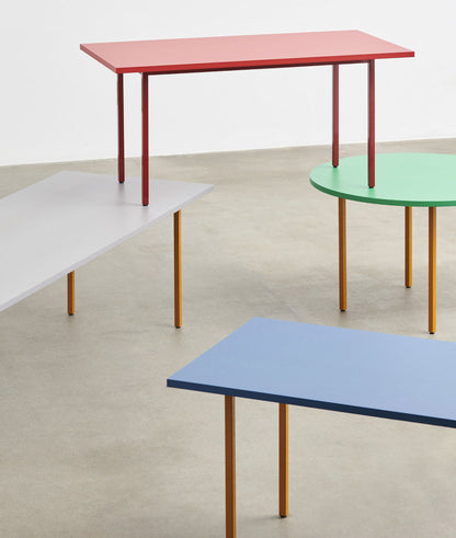 Two-Colour table, 200 x 90 cm, ochre - light grey