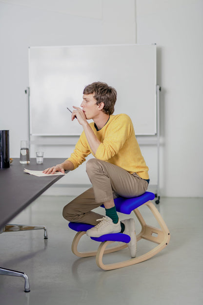 Variable kneeling chair, light brown ash - Re-Wool 868