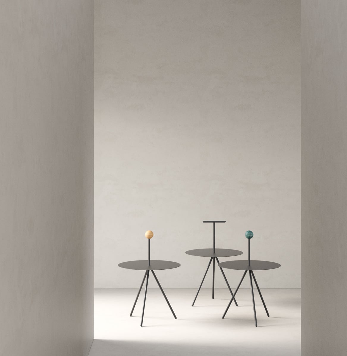 Trino table, black - steel handle