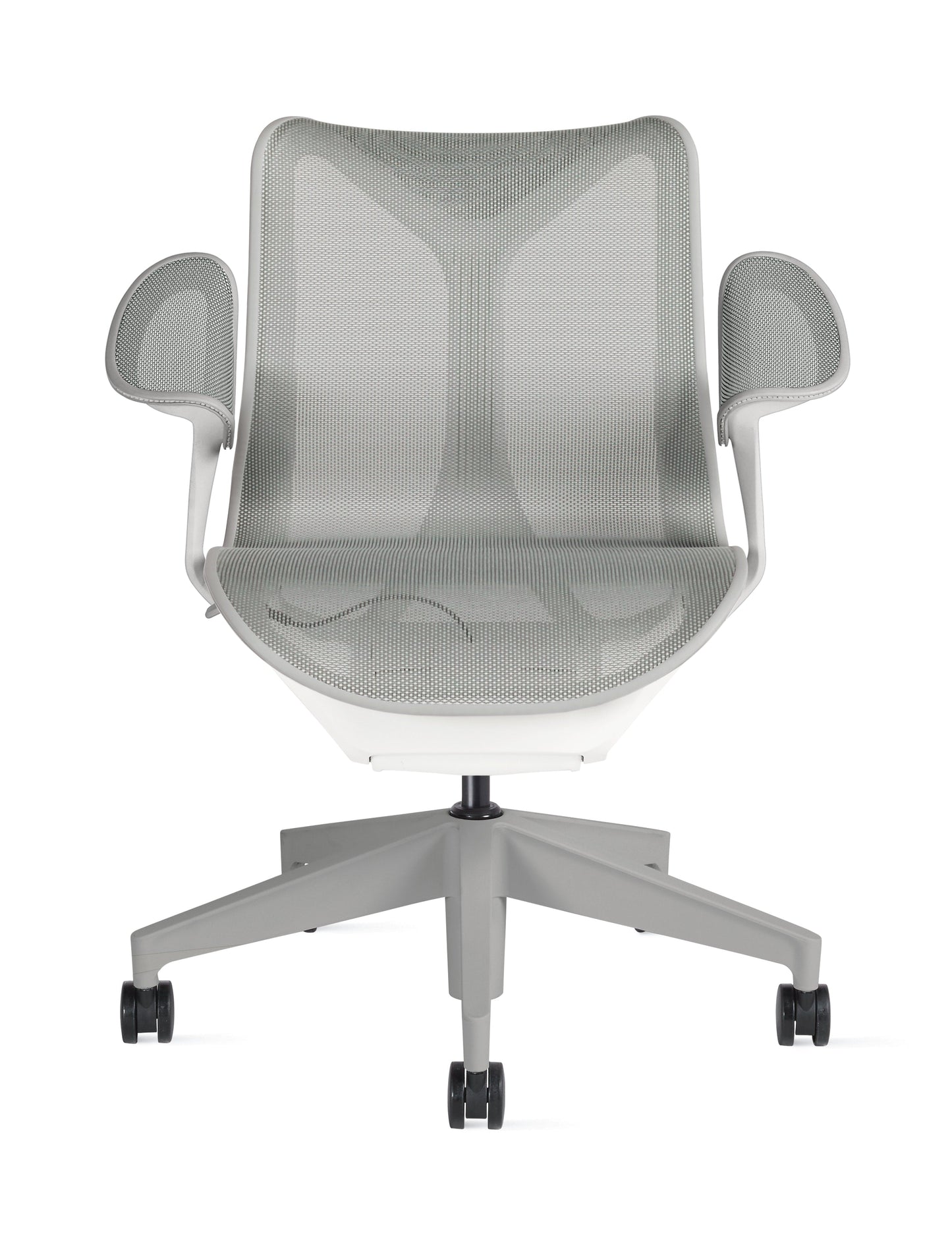 Cosm - Ergonomic Office Chair With Low Back by Herman Miller #Leaf Arm/Studio White / Mineral/2.5-inch Carpet Caster