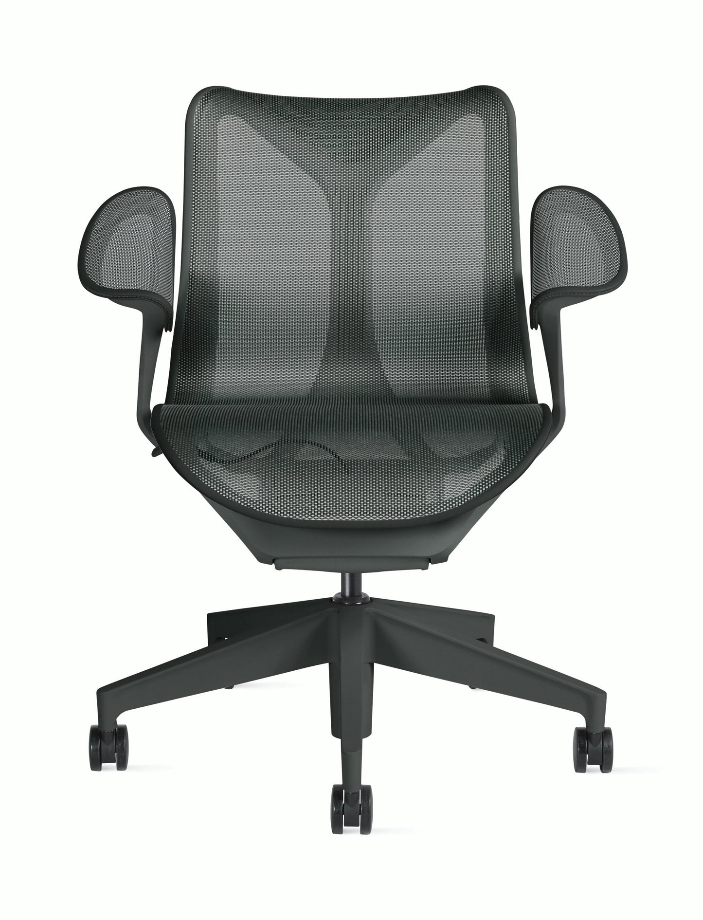 Cosm - Ergonomic Office Chair With Low Back by Herman Miller #Leaf Arm/Graphite/2.5-inch Hard Floor or Carpet Caster with Quiet Roll
