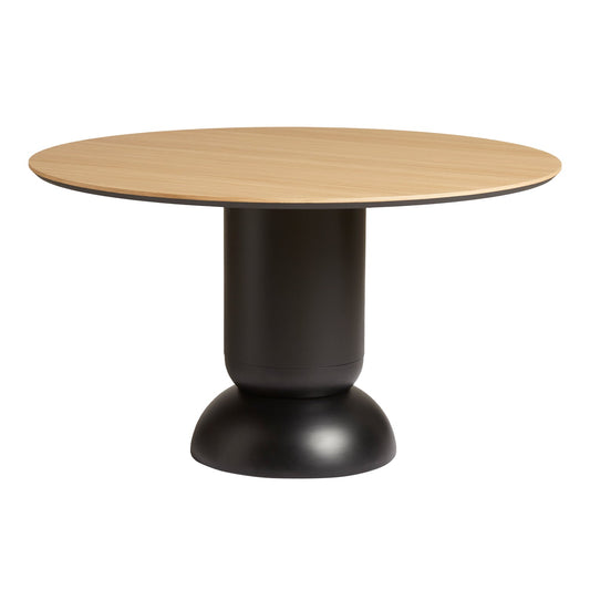 Ludo dining table, 130 cm, black - white pigmented lacquered oak