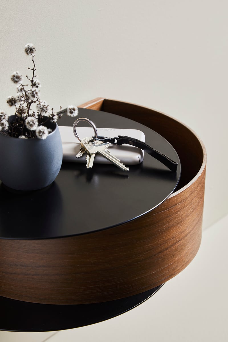 Wallie wall drawer, walnut - black
