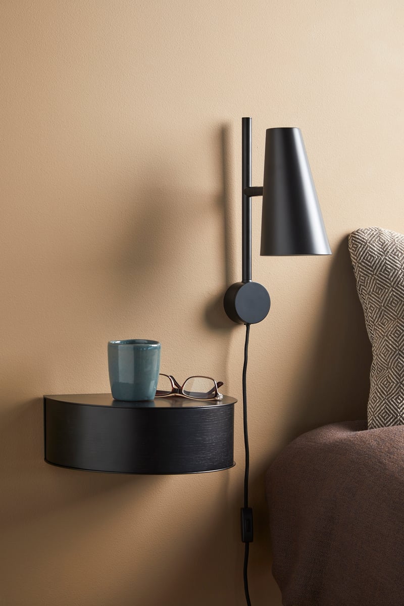 Wallie wall drawer, walnut - black