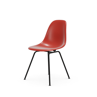 Eames Fiberglass Side Chair Dsx (Without Upholstery) by Vitra #powder-coated basic dark / Eames classic red