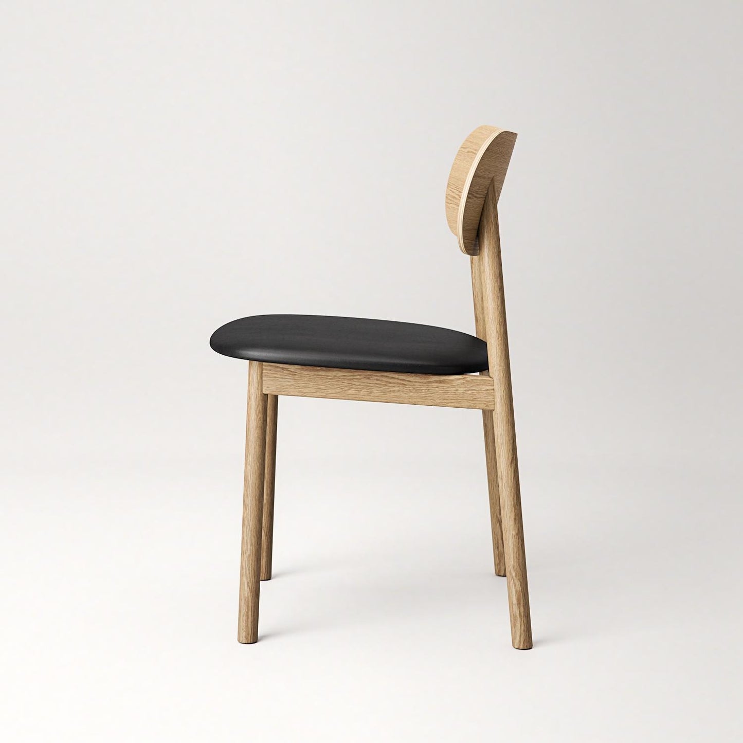 Decotique Elephant Dining Chair Natural Oak/Black Leather