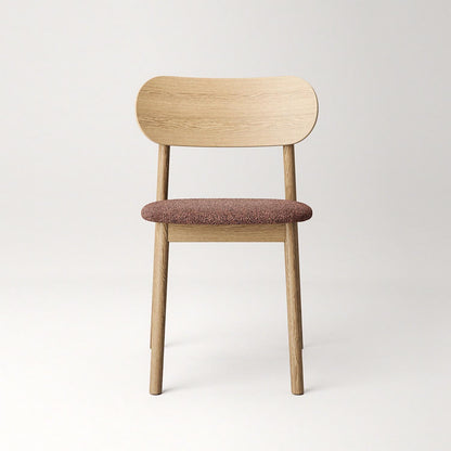 Decotique Elephant Dining Chair Natural Oak/Rust Bouclé