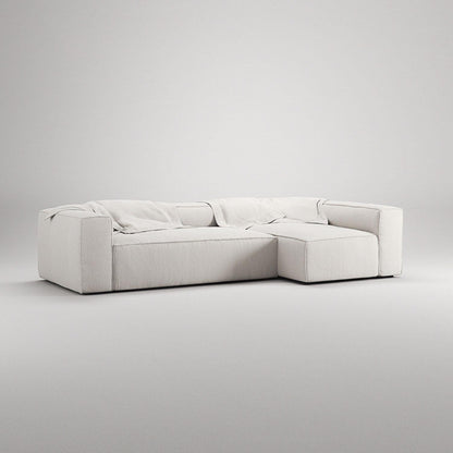 Decotique Grand 4-Seater Sofa Divan Right Steam/ White