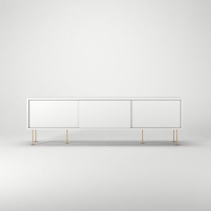 Decotique Vogue TV Bench with Legs 180 White/Brass