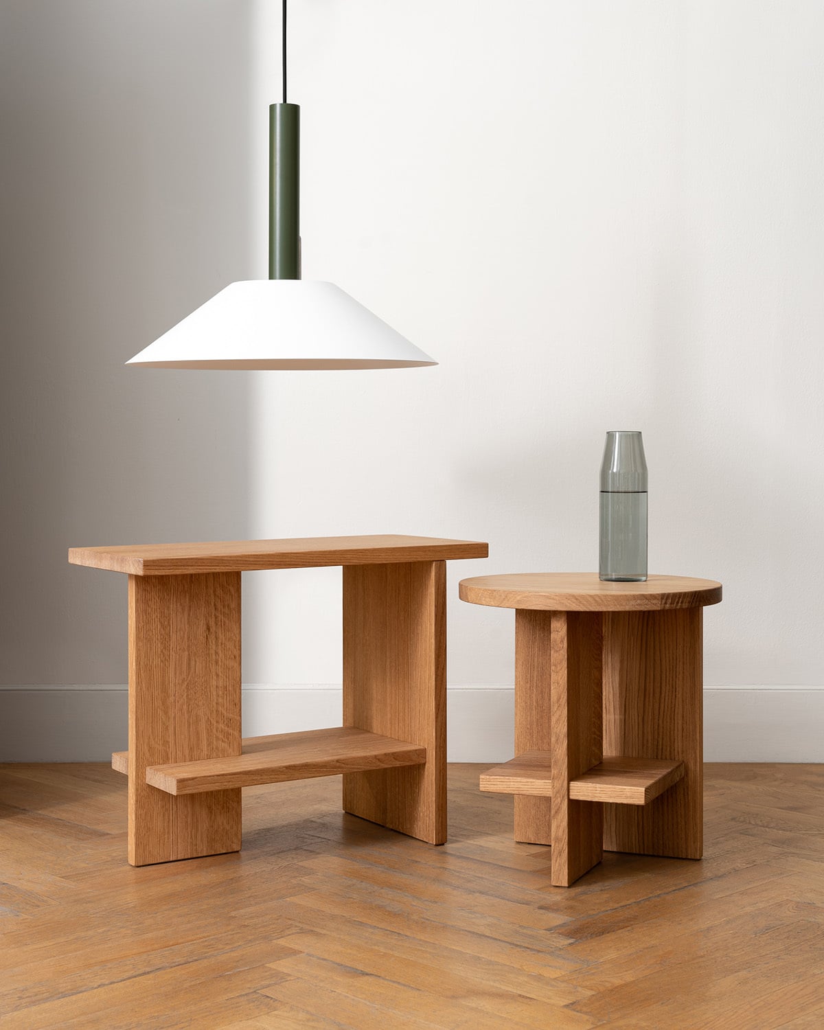 Tee side table, rectangular, oiled oak