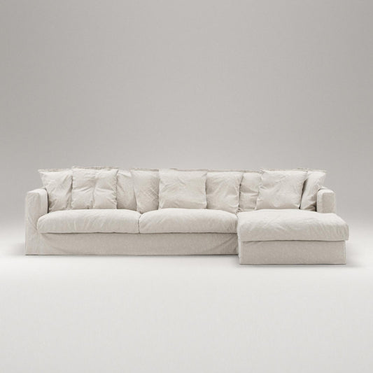 Decotique Le Grand Air 3-Seater Sofa with Right Chaise Cream White