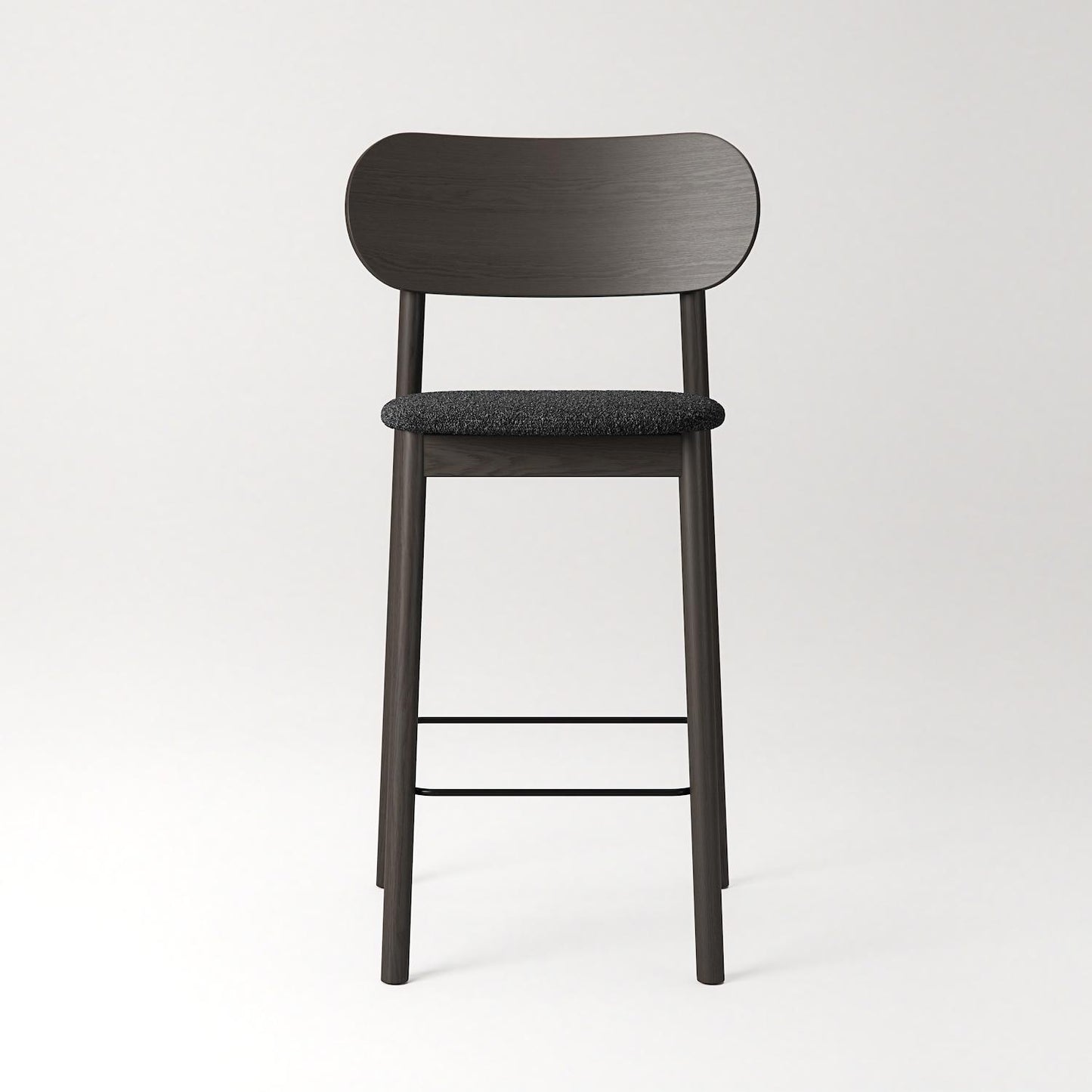 Decotique Elephant Bar Stool Dark Oak/Anthracite Bouclé