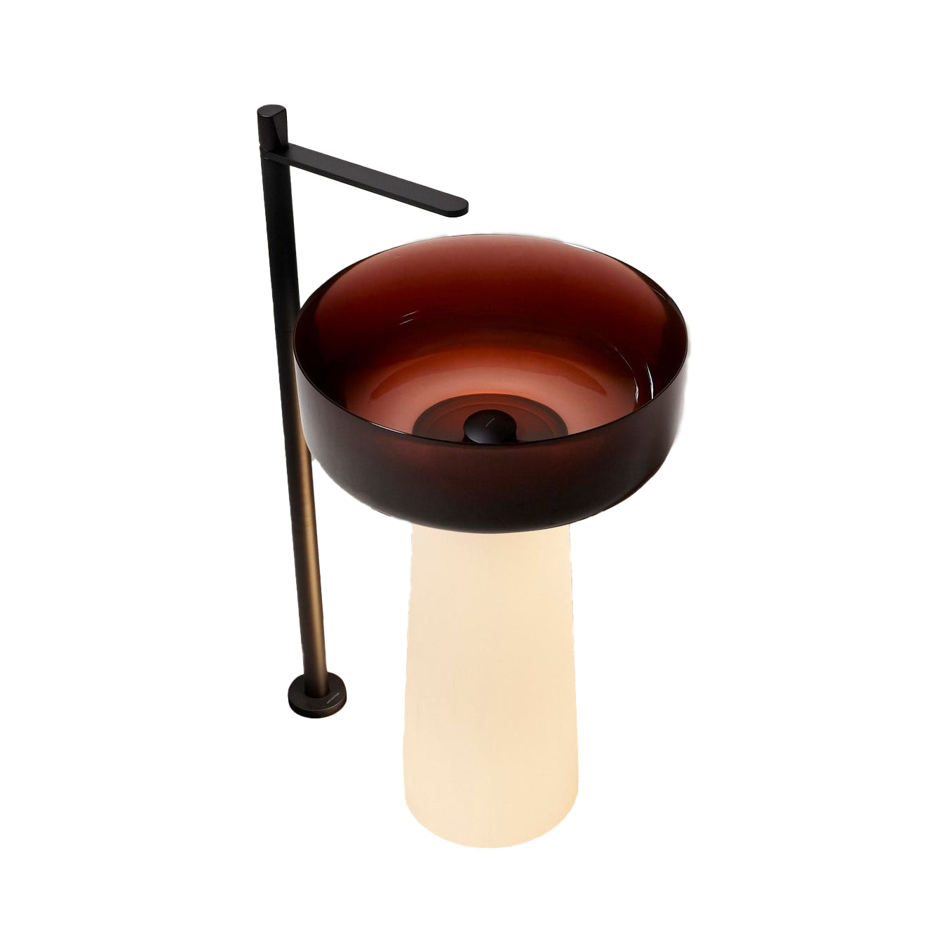 ALBUME LUX - Freestanding round Cristalmood® and Flumood washbasin