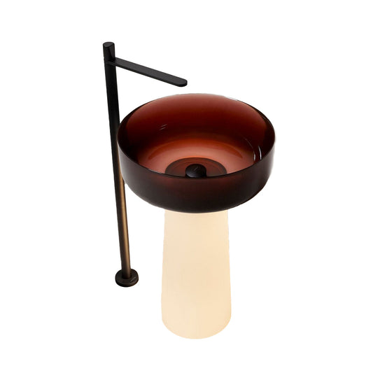 ALBUME LUX - Freestanding round Cristalmood® and Flumood washbasin