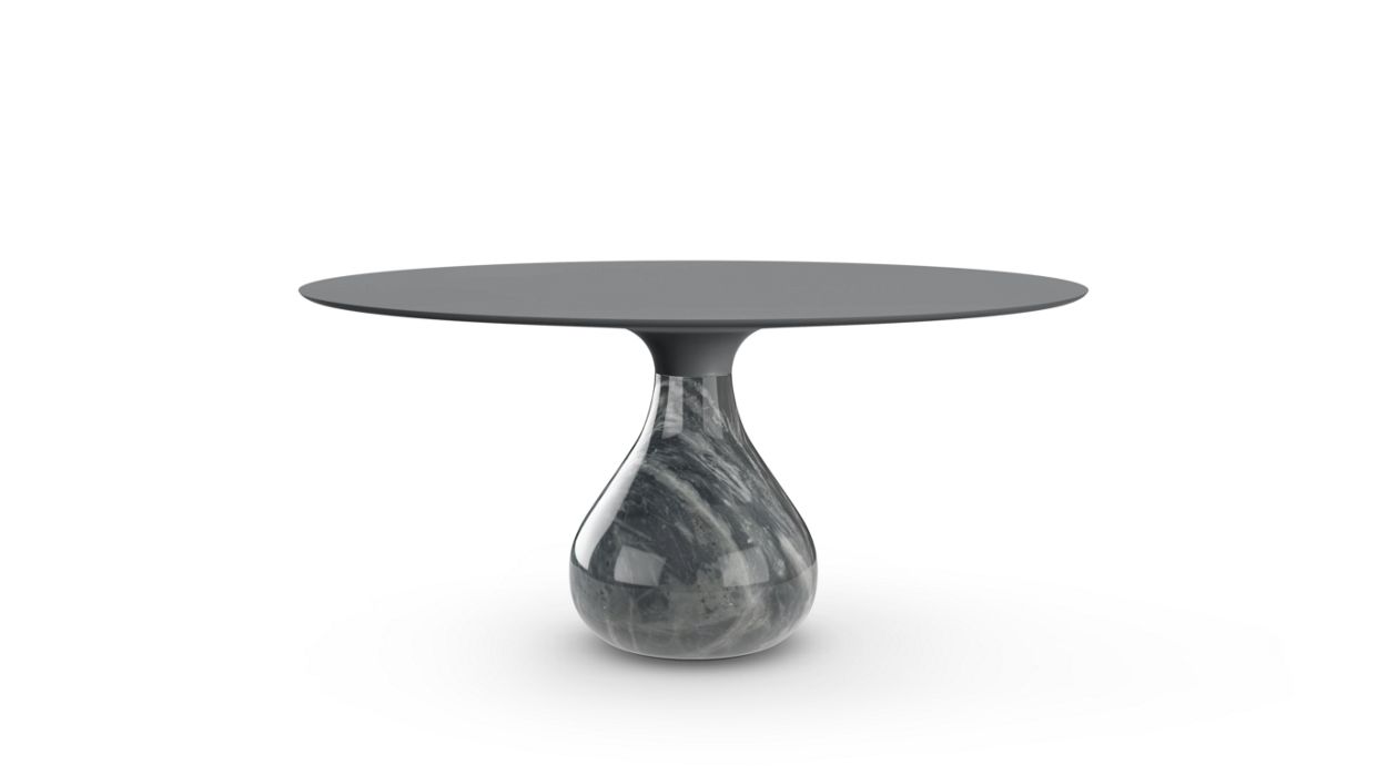 Aqua Round Dining Table by Roche Bobois #H. 75 x ∅. 158 cm/Fenix : Grigio Bromo/glossy bardiglio