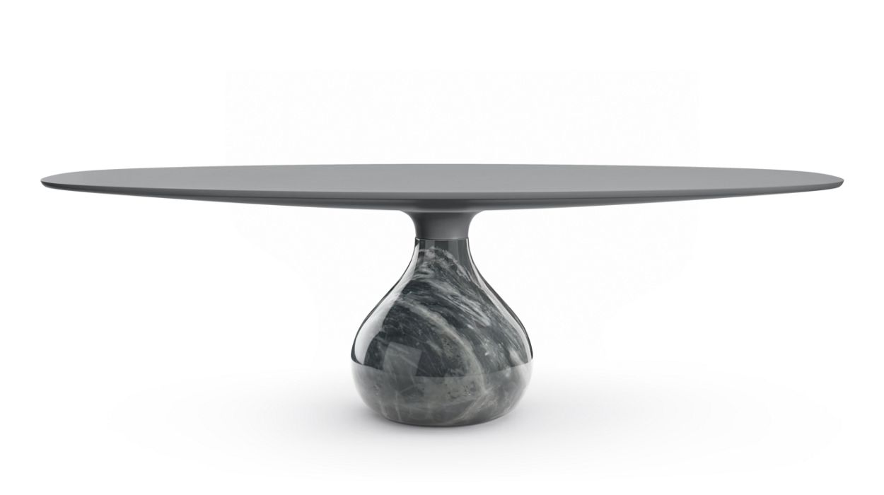 AQUA OVAL DINING TABLE by Roche Bobois #Fenix : Grigio Bromo / glossy bardiglio