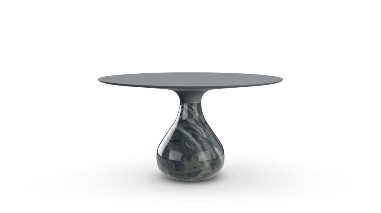 Aqua Round Dining Table by Roche Bobois #H. 75 x ∅. 138 cm/Fenix : Grigio Bromo/glossy bardiglio