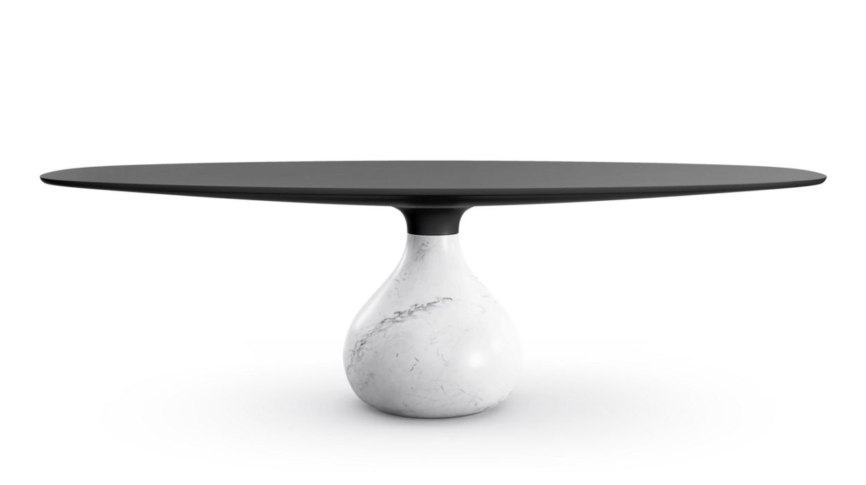 AQUA OVAL DINING TABLE by Roche Bobois #Fenix : Nero / matte carrare