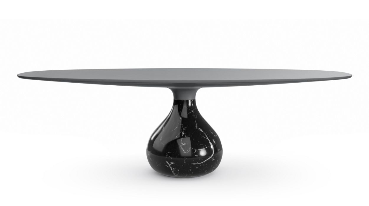 AQUA OVAL DINING TABLE by Roche Bobois #Fenix : Grigio Bromo / glossy marquina