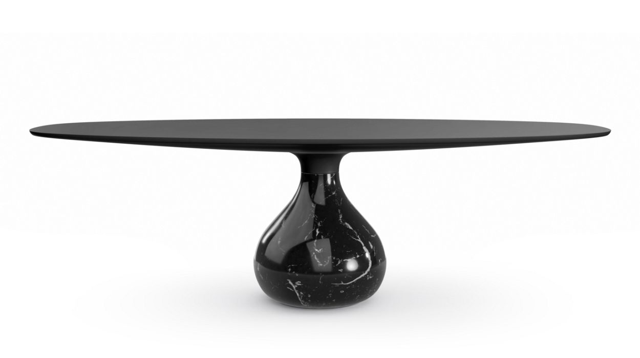 AQUA OVAL DINING TABLE by Roche Bobois #Fenix : Nero / glossy marquina