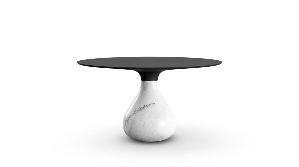 Aqua Round Dining Table by Roche Bobois #H. 75 x ∅. 138 cm/Fenix : Nero/matte carrare