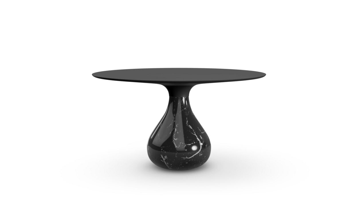 Aqua Round Dining Table by Roche Bobois #H. 75 x ∅. 138 cm/Fenix : Nero/glossy marquina