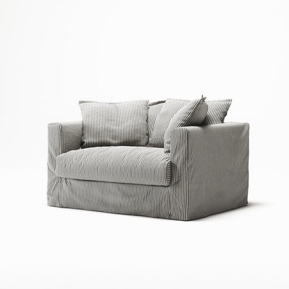 Decotique Le Grand Air Loveseat Armchair Ash Stripe/Linen