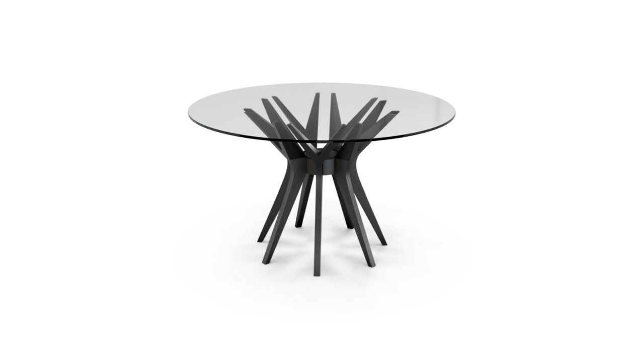 Aster Round Dining Table by Roche Bobois #ø130 / Ash wood : Charbon black