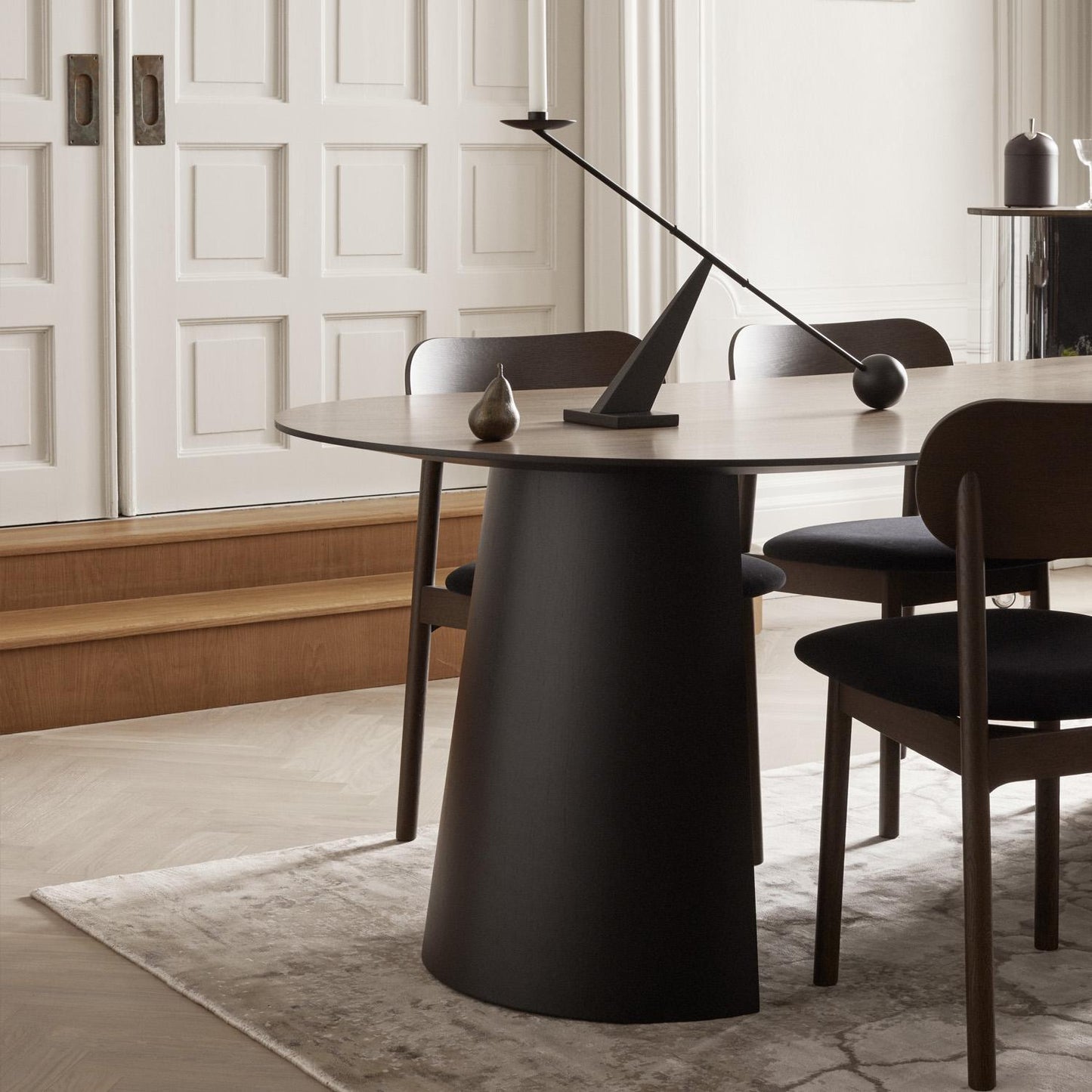 Decotique Elephant Dining Chair Dark Oak/Black Velvet