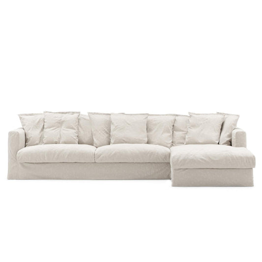 Decotique Le Grand Air 3-Seater Sofa with Right Chaise Cream White