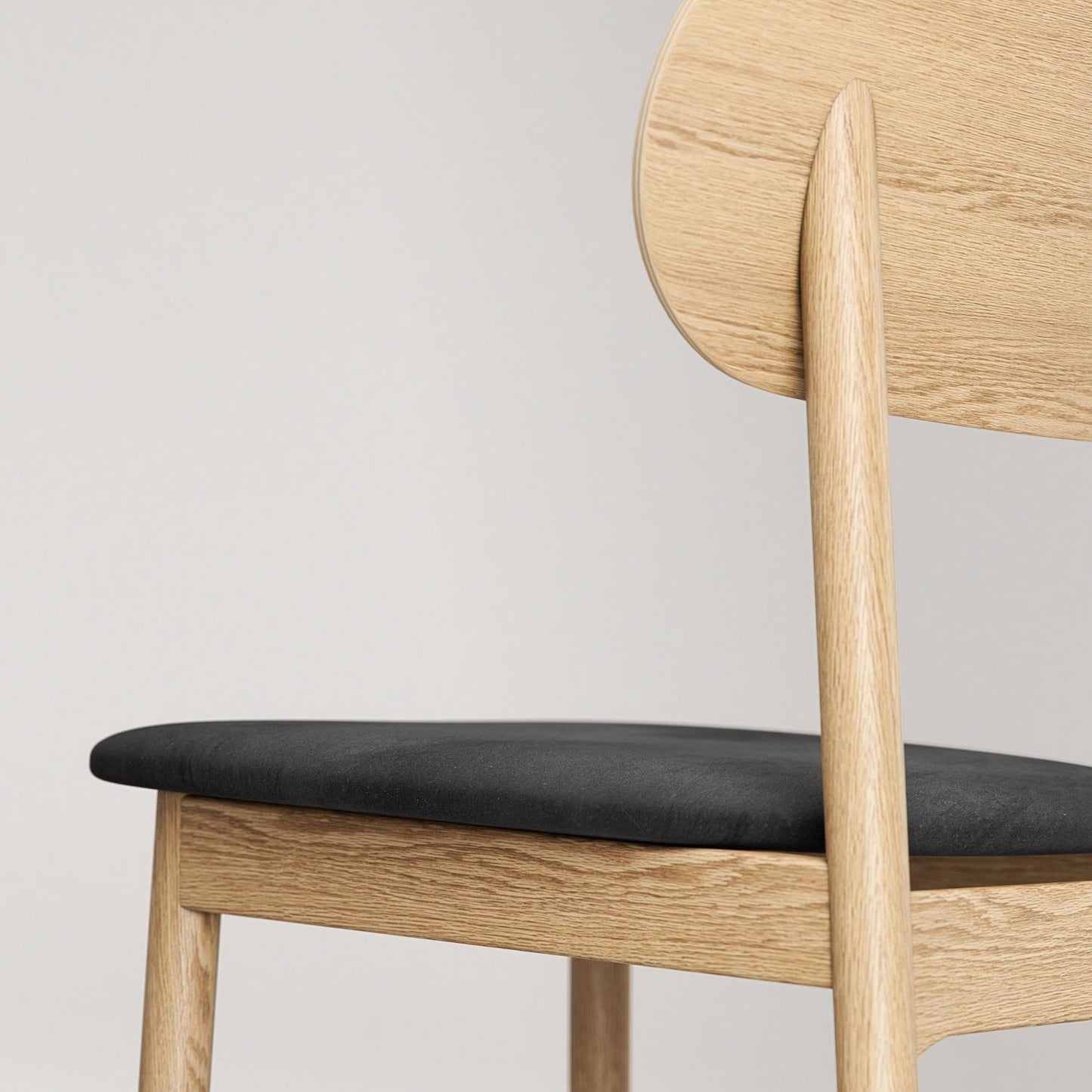 Decotique Elephant Dining Chair Natural Oak/Black Velvet