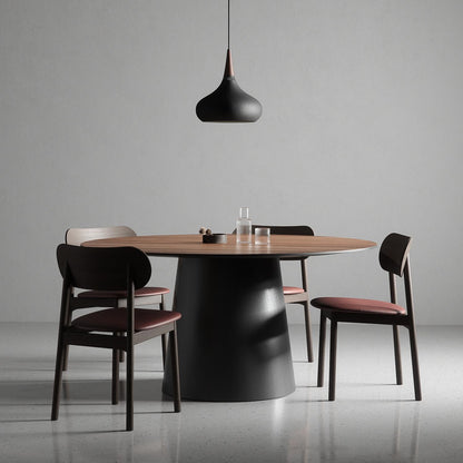 Decotique Elephant Dining Chair Dark Oak/Brown Leather