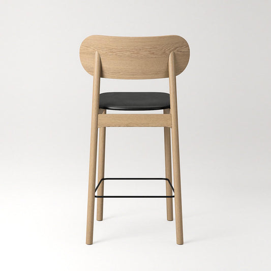 Decotique Elephant Bar Stool Natural Oak/Black Leather