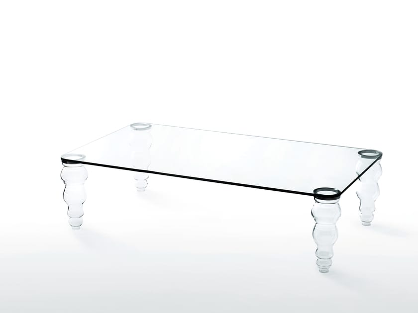 POST MODERN - rectangular crystal coffee table