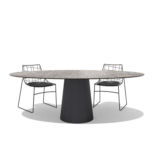 Totem Outdoor Elliptical - Oval ceramic garden table