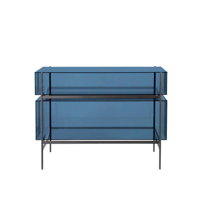 Lyn Extended - Glass Sideboard by Pulpo #blue/black