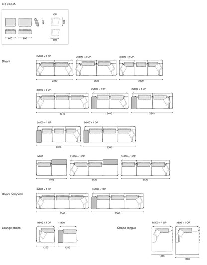 BRERA a system of sofas / cushion