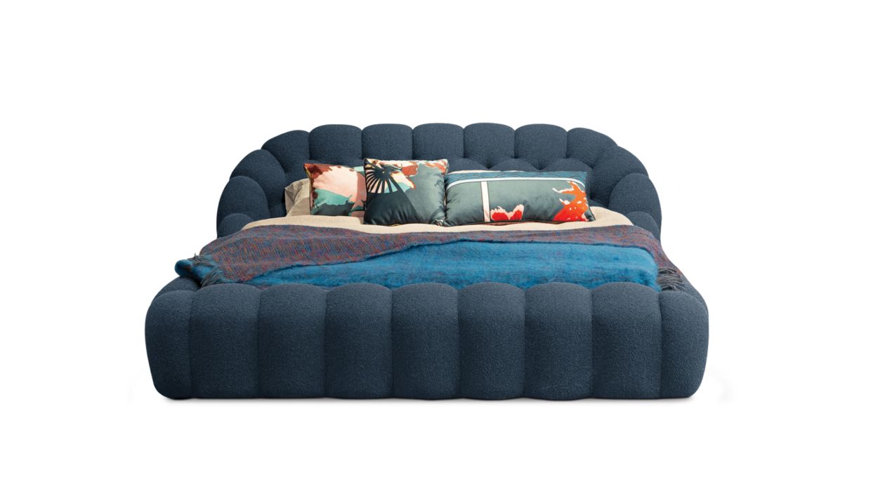 Bubble Bed by Roche Bobois #Tissu Orsetto Flex/Bleu Paon